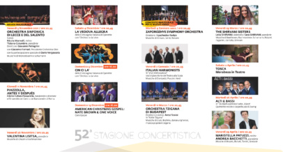 Apertura vendite di tutti gli eventi della 52^ Stagione