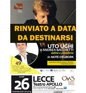 RINVIATO: Uto Ughi e Andrea Bacchetti