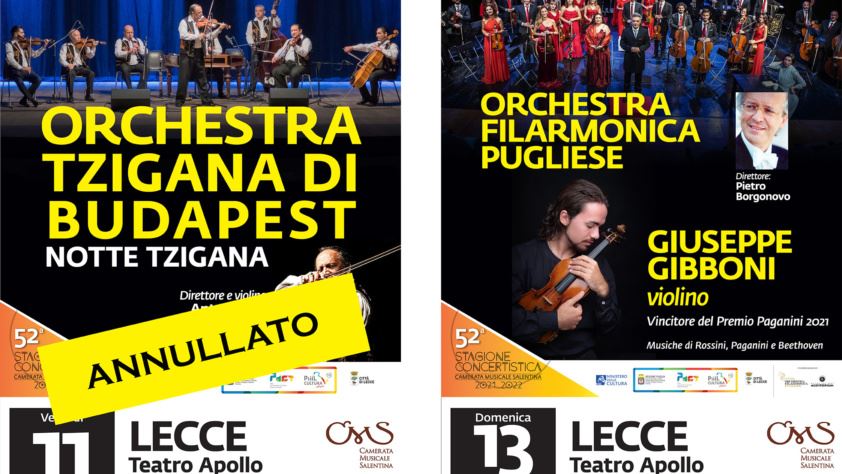 Annullato il concerto dell’Orchestra Tzigana di Budapest