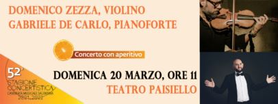 Domenico Zezza e Gabriele De Carlo, violino e pianoforte – Rassegna Stampa 20 marzo 2022