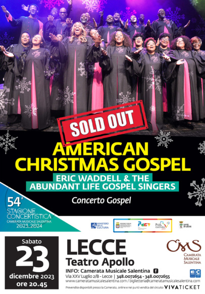 American Christmas Gospel del 23 dicembre è tutto esaurito!